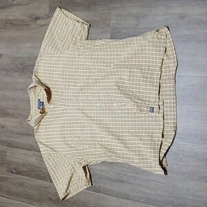 Aeropostale Men's Size X Large Beige Checkered Shirt
